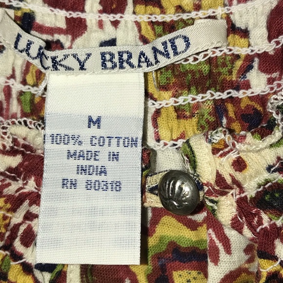 LUCKY BRAND women’s short sleeve top. Size MEDIUM. BOHO look - Picture 10 of 10
